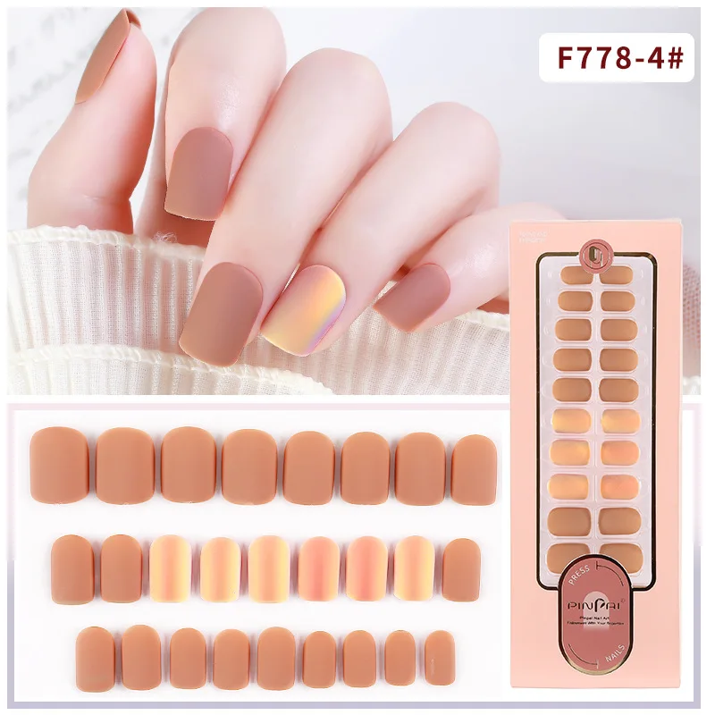 

30PCS Removable Fake Nails Short Nails Full Cover Fake Nails French Nails Extension Nails Nail Decor Artificial False Nails Tip