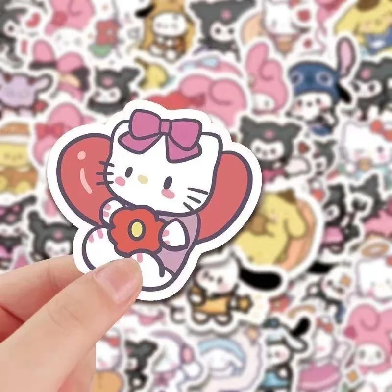 100 шт./компл. нарисованные вручную наклейки Sanrio мультяшные милые индивидуальные