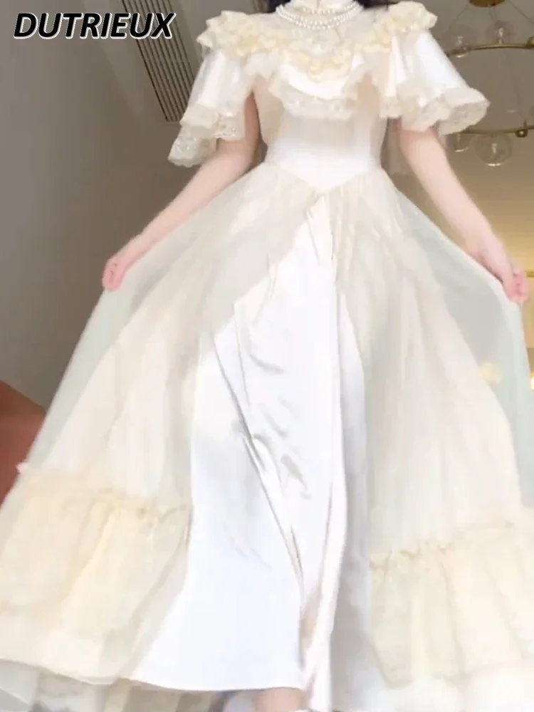 Лолита милые облегающие длинные платья принцессы с высокой талией элегантное и