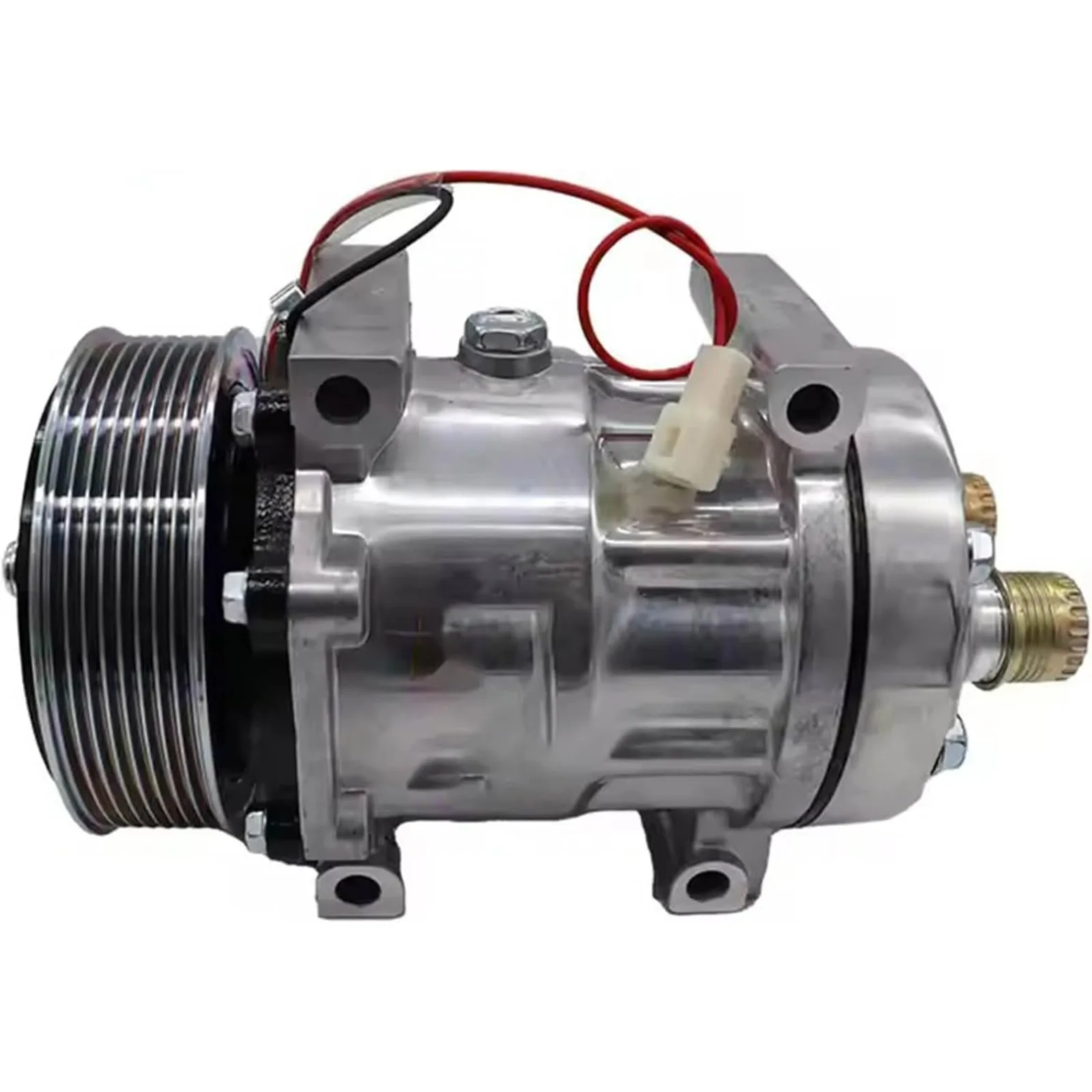 Фото Компрессор кондиционера 24V 8500795 для погрузчиков Case 821E, 821F, 821G, 921F, 921G, 621E, 621G, 721D, 721E, 721F, 721G, а также для New Holland W130B, LW170.B №1