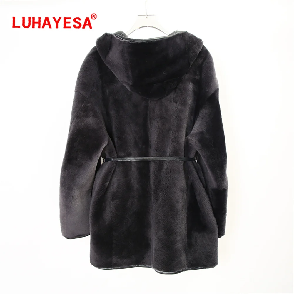 Женская одежда из овечьей овчины с турецкой мериносом 2024 тонкая женская