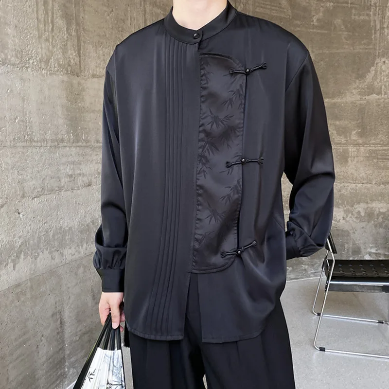 Рубашки в стиле ретро для мужчин повседневная свободная уличная одежда с