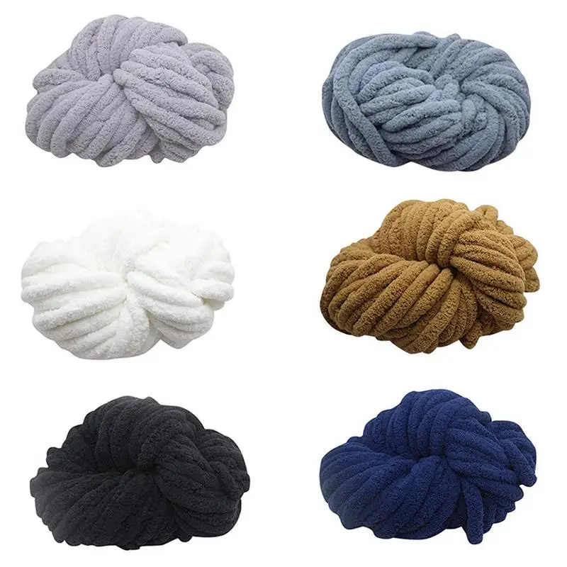 

Handmade Blanket Yarn Chenille Wool Yarn Coarse Wool Blanket Thickened Soft Warm DIY Photography Props Large Blanket Bed Sofa
