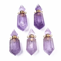 3pcs natural stone perfume bottle pendant hexagon essential oil bottles for jewelry making diy necklace accessories capacity1ml