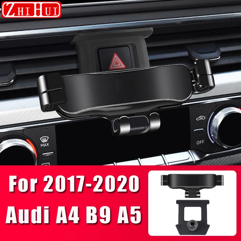 

Car Styling Adjustable Mobile Phone Holder For Audi A4 B9 A5 2009-2020 Air Vent Mount Bracket Gravity Phone Holder Accessories