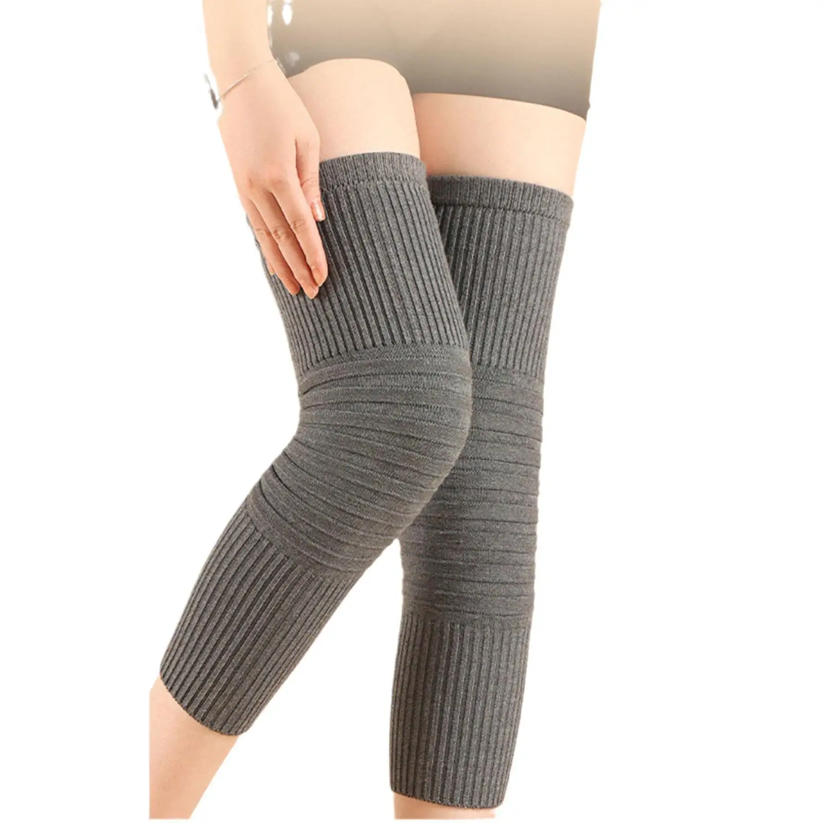 1 Pair Unisex Cashmere Knee Warmers Wool Knee Brace Pads Winter Warm Thermal Knee Protector Sleeve for Women Men Pain Relie I9O9