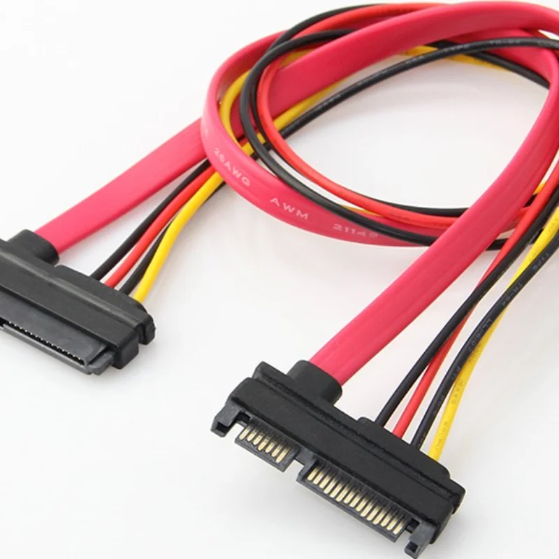 

SATA 22-pin (7+15) Male To Female Data and Power Combo Extension Cable 50cm Graphics Cards Laptops Computer Components