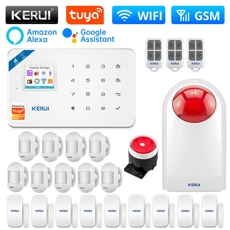 

KERUI W181 GSM WIFI 433Mhz Tuya Security Protection Smart Home Security Alarms For Home Alarm System Kit 6 Languages Garage