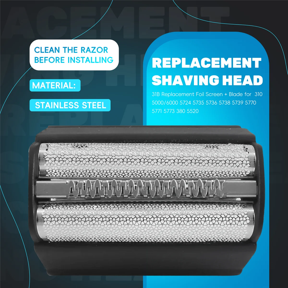 31B Сменный экран из фольги + лезвие для Braun 3 серии 310 5000/6000 5724 5735 5736 5738 5739 5770 5771 5773 380