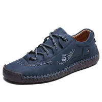 new large men hand sewn casual shoes mens low top business casual shoes short boots soft lace up soles outdoor round head traf