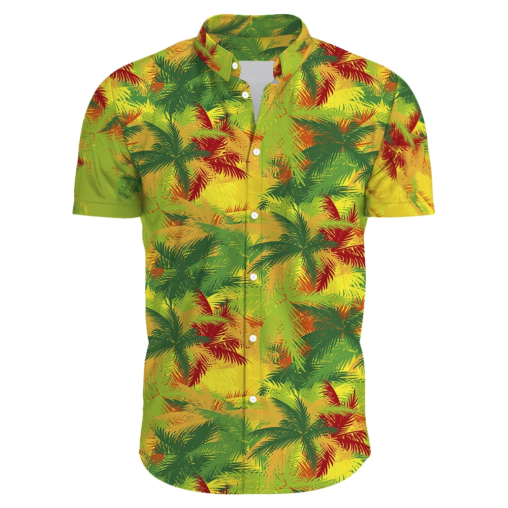 

1950s Rockabilly Shirt Men Casual Vintage Punk Rave Tops Monstera Toucan Print Short Sleeve Dress Shirts Men Clothes Steampunk