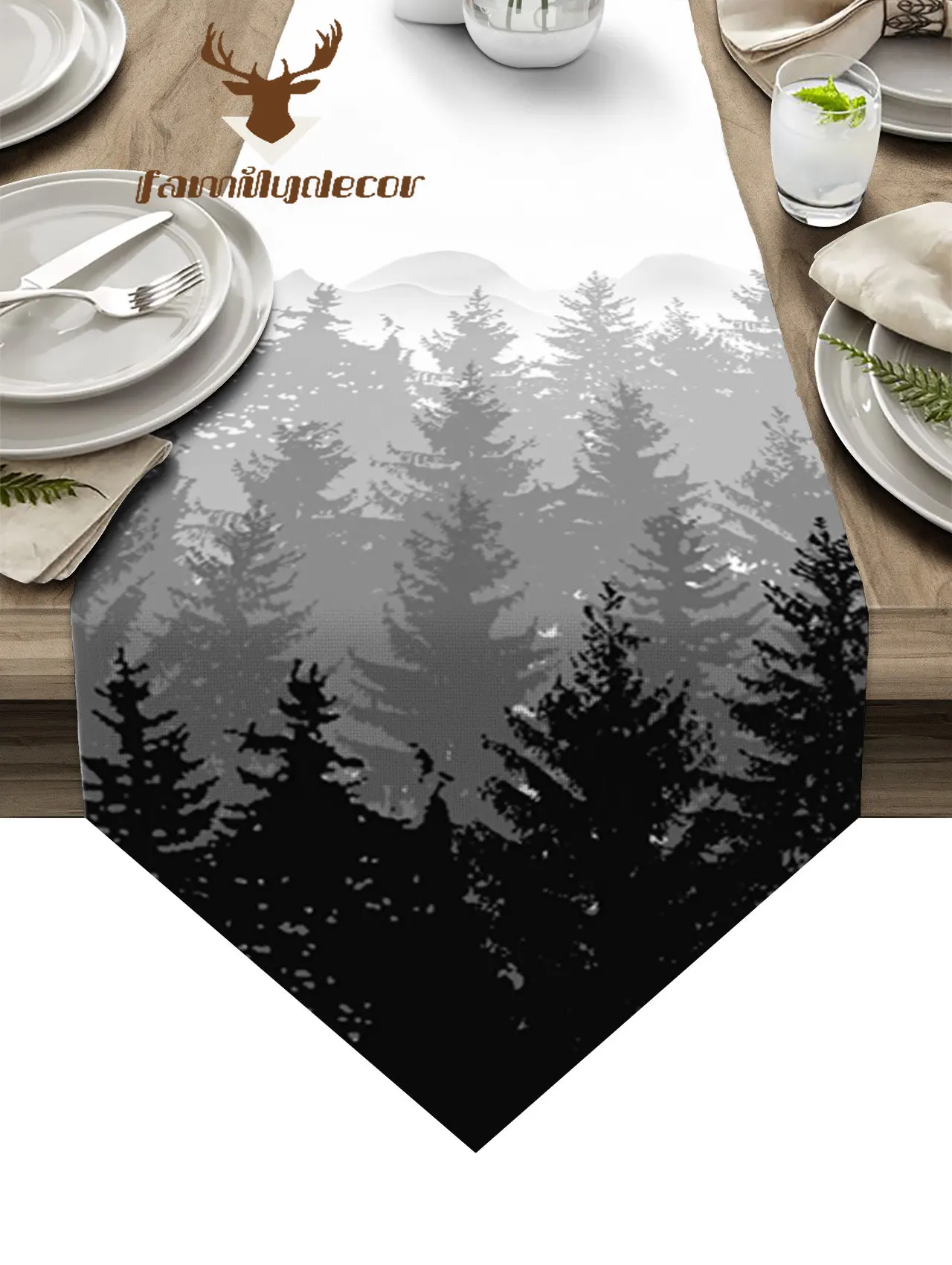 

Осенняя черно-белая скатерть для стола, Деревенское свадебное украшение, скатерть для дома, вечерние, кухни, обеденного стола, коврики