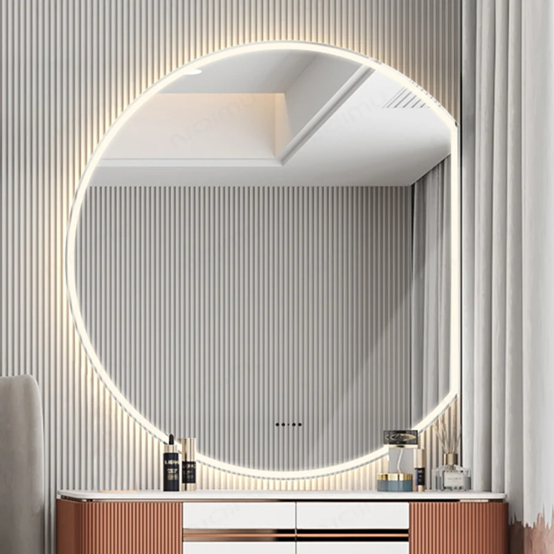 

Led Light Bath Mirrors Smart Bathroom Smart Wifi Fogless Shower Bath Mirrors Makeup Round Espelho Banheiro Home Decor WW50BM