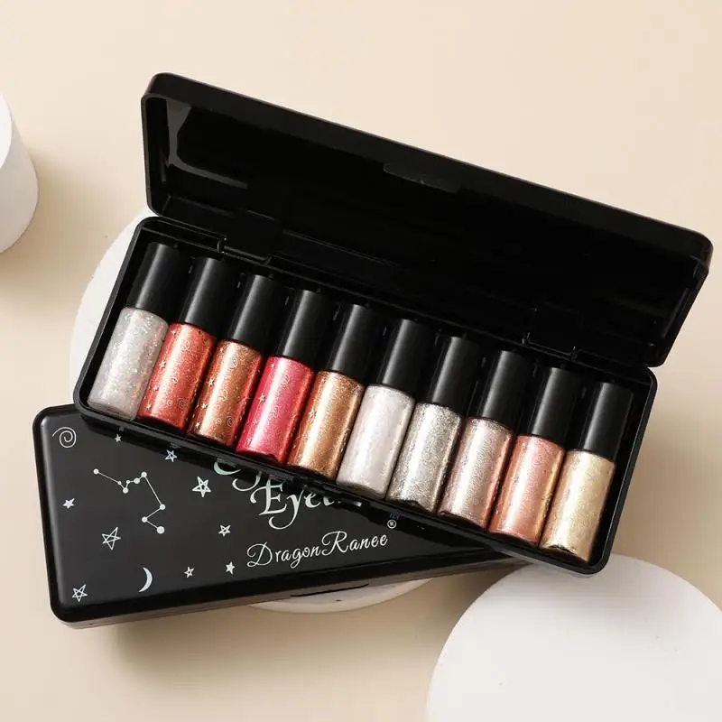 

DRA 10 Color Liquid Eyeliner Makeup Set Cosmetic Diamond Shining Fine Pearlescent Eye Shadow Color-rendering TSLM2