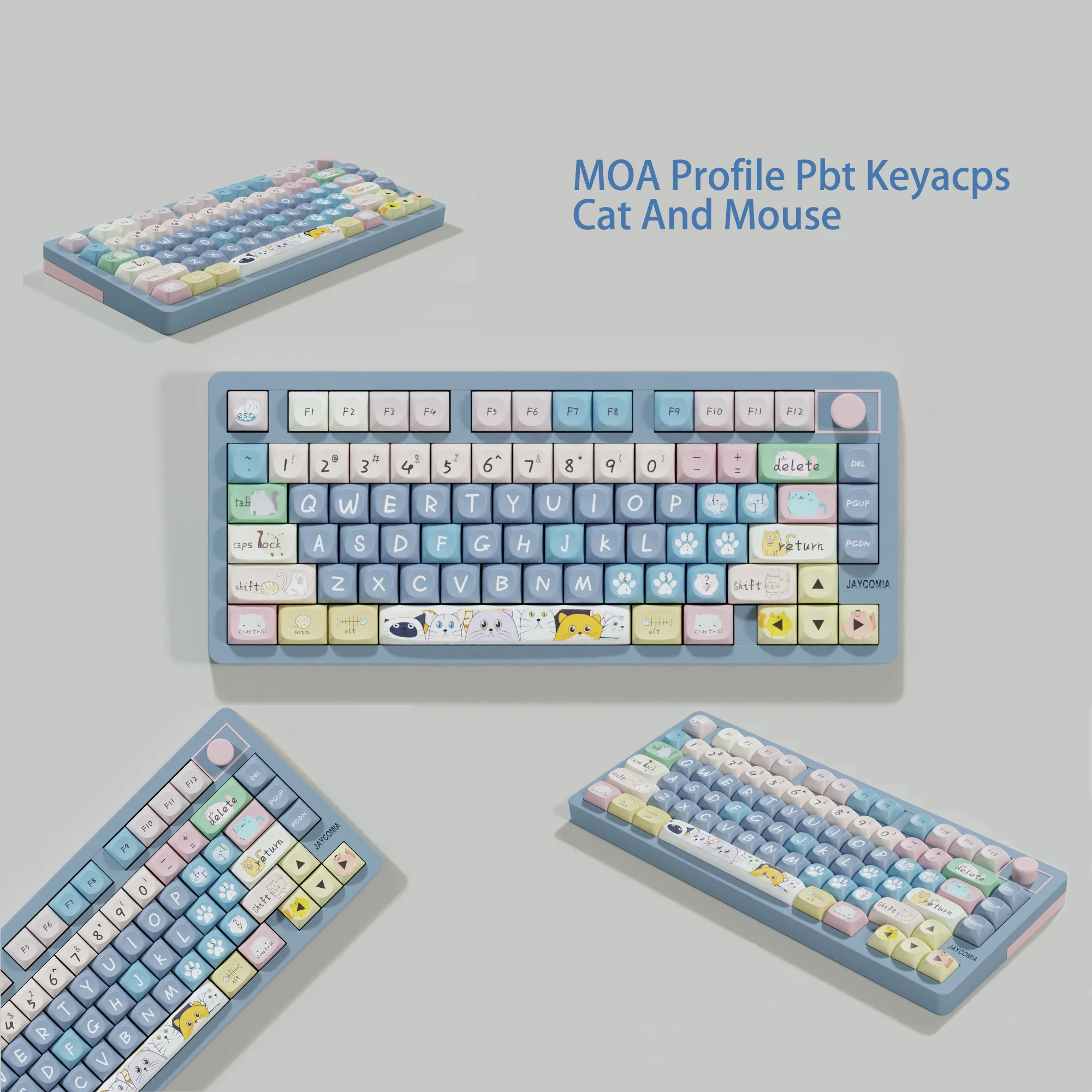 2024Newstyle MOA Profile Cat And Mouse PBT Колпачки для клавиш Корейский немецкий ISO ANSI Layout Большой