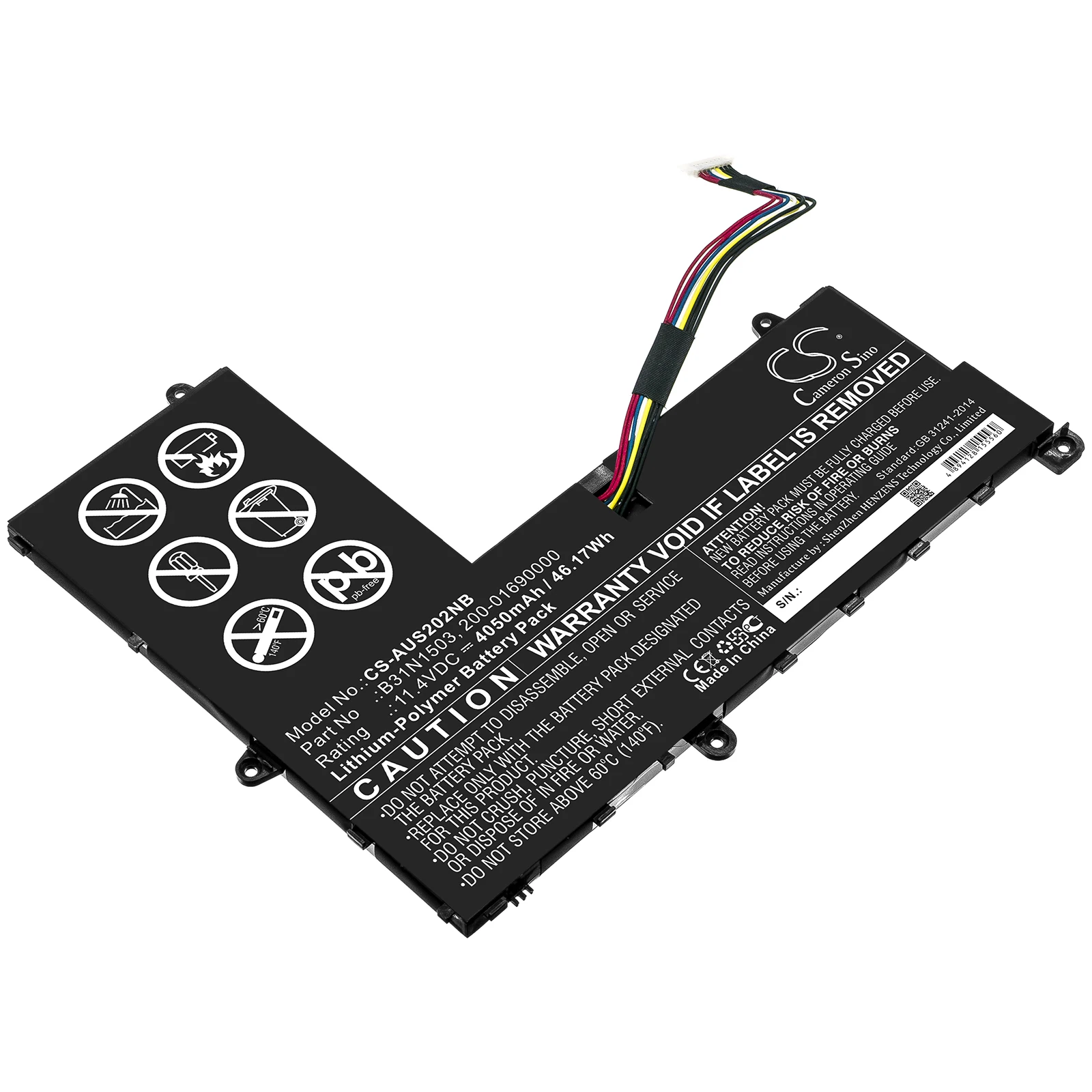 

CS 4050mAh/46.17Wh battery for Asus E202SA,E202SA Serie,E202SA-1A,E202SA-1B,E202SA-1D,E202SA-1E,E202SA-7A,E202SA-7B