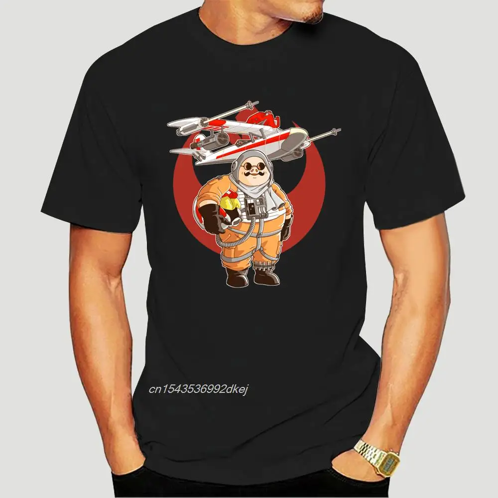 

Мужская футболка азиатского размера с японским аниме Порко Россо, дизайнерские Забавные футболки с рисунком Красной свиньи, повседневные т...