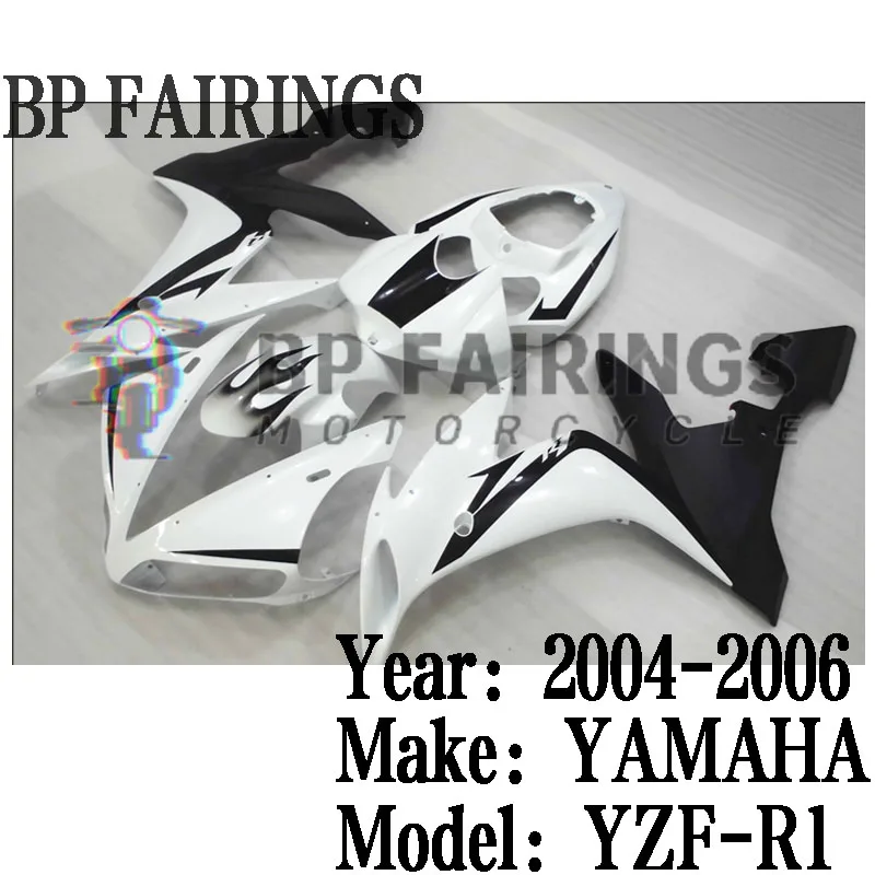 

Для Yamaha YZF R1 2004 2005 2006 комплект кузова мотоцикла инъекция ABS пластик полный комплект обтекателей форма белый черный