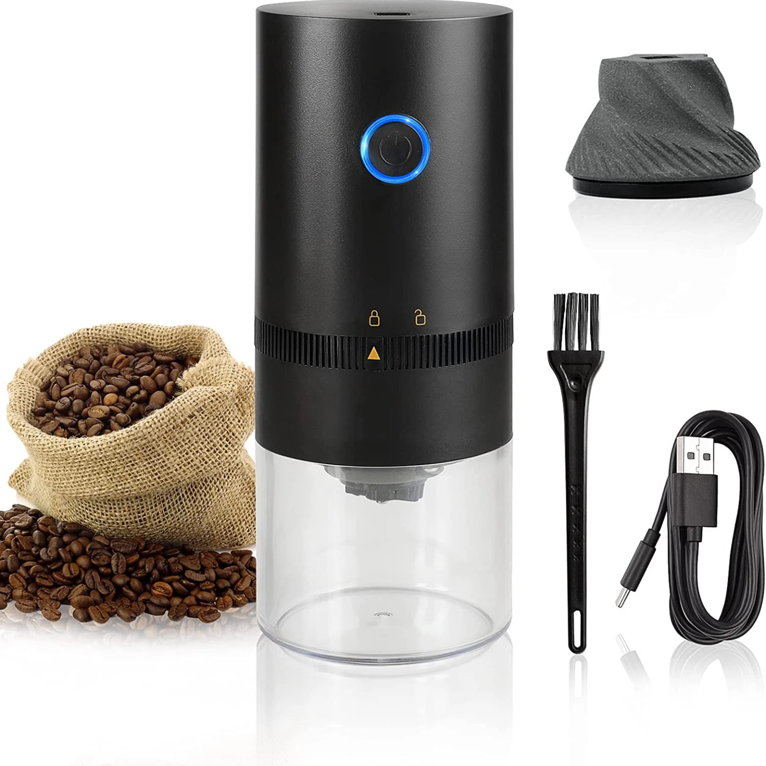 

New Upgrade Portable Electric Coffee Grinder TYPE-C USB Charge Profession Ceramic Grinding Core Coffee Beans Mill Grinder