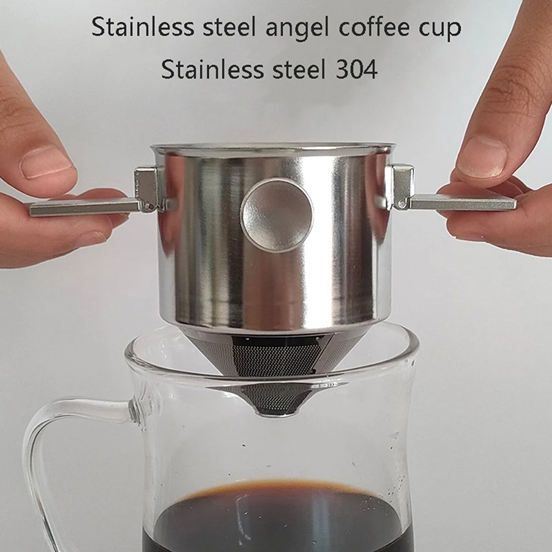 

Portable Foldable Coffee Filter Stainless Steel Easy Clean Reusable Coffee Funnel Paperless Pour Over Holder Coffee Dripper
