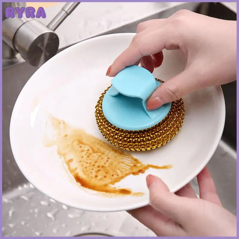 

Light Cleaning Brush Firm Household Pot Brush Dishwashing Tool Cleaning Ball Stainless Steel 360 Degree Cleaning Steel Ball