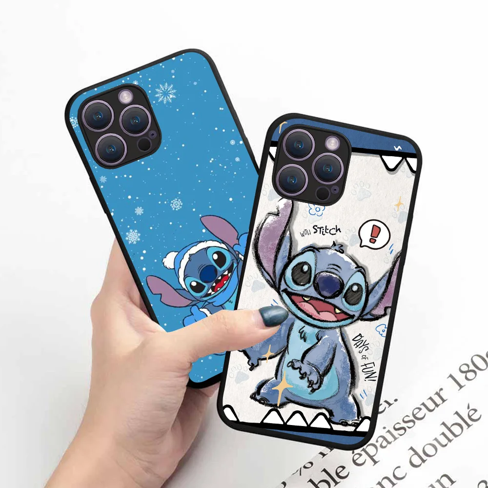 Черный чехол B-17 Lilo &amp Stitch для Xiaomi Poco X4 X5 C65 Redmi 12C Note 12 7A 7 12S Turbo Pro Plus 5G