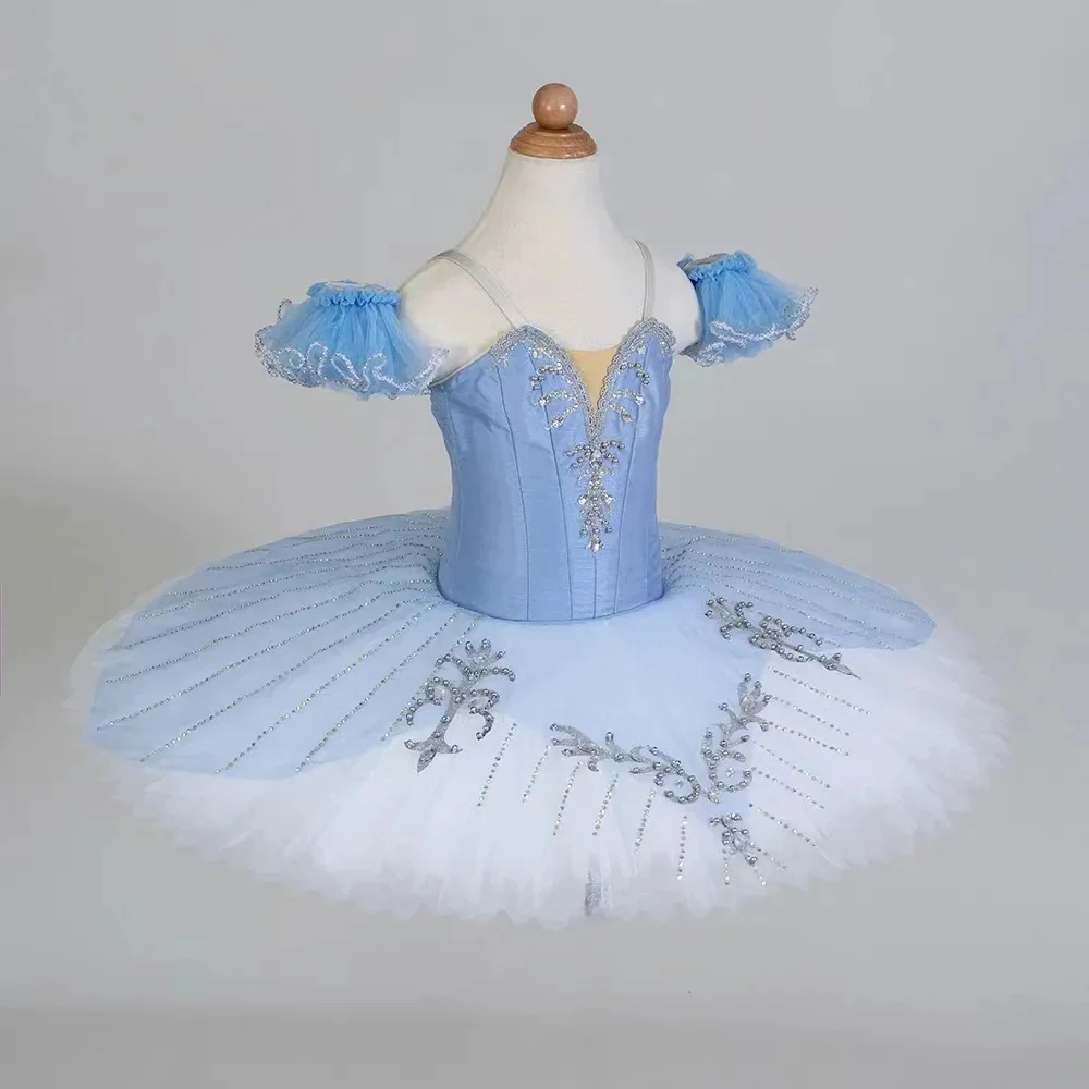 

Высококачественное индивидуальное балетное платье-пачка для соревнований, голубая птица, костюм для соло-вариации для взрослых и детей
