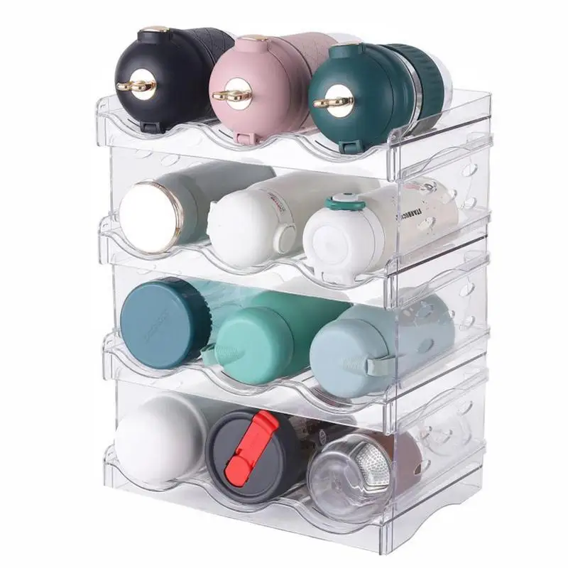 

Water Bottle Organizer Drink Water Bottle Storage Shelf Stand Universal Transparent Stackable FlaskHolder For HomeCabinet Fridge