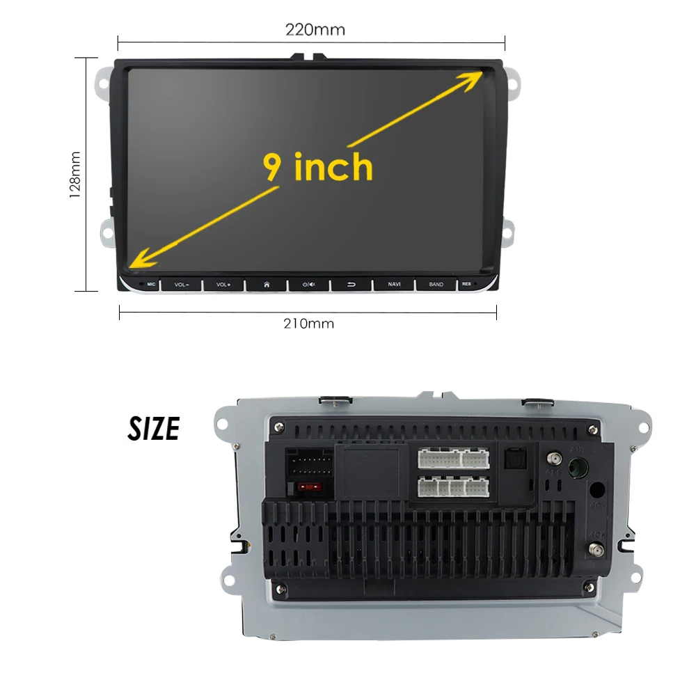 $101.54 Car Android 10 2 Din radio GPS multimedia for Volkswagen Skoda Octavia golf 5 6 touran passat B6 polo tiguan yeti rapid Bora