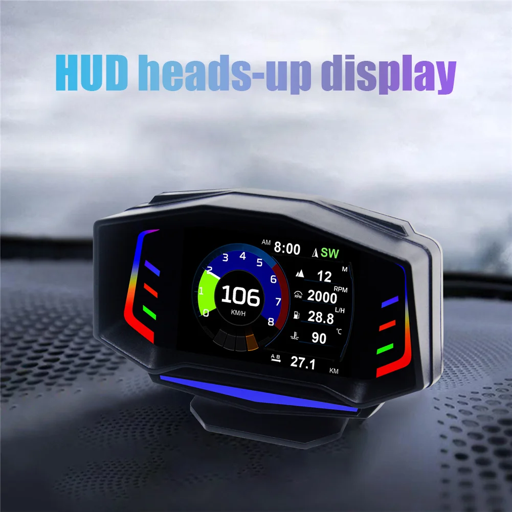 Auto OBD2 GPS Head-Up Display Electronics HUD Projector Display Digital Car Speedometer Accessories Overspeed Alarm Accessories