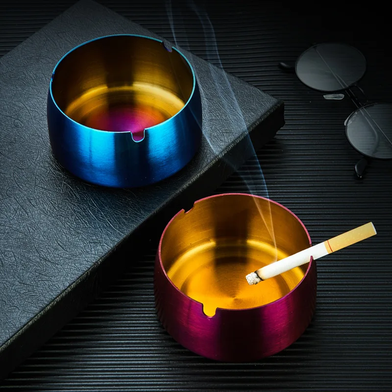 Stainless Steel Ashtray Windproof and Fall-proof Fashion Ash Tray Smoking Accessories