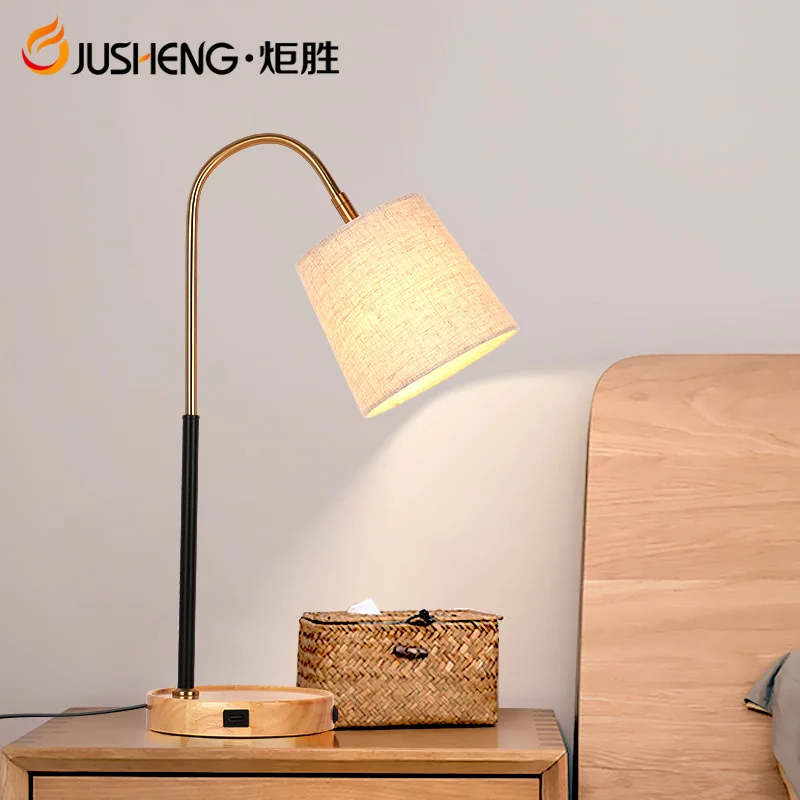 

Настольная лампа Jusheng, настольная лампа с защитой глаз, светодиодсветодиодный современная простая прикроватная лампа в скандинавском стиле для спальни, креативная настольная лампа