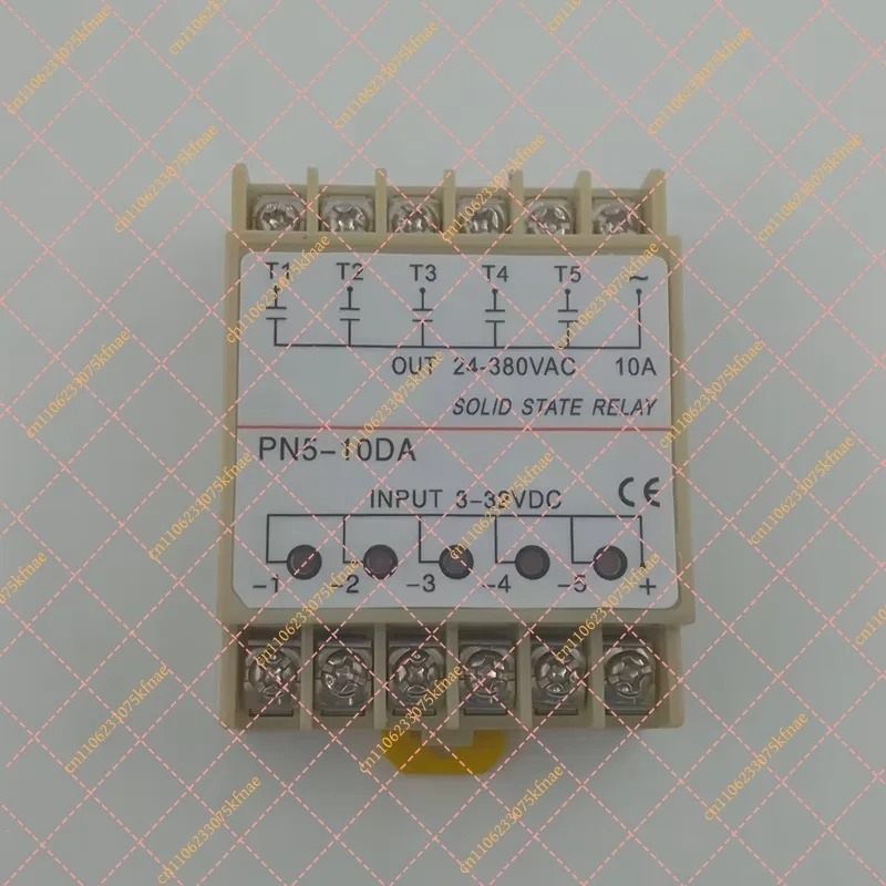 Фото Твердотельное реле PN5-10DA на DIN-рейку, 5 групп, 5 входов, 3~32В DC, выход 24~380В AC, однофазное, DC №3