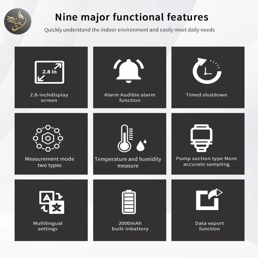 JD3000 Многофункциональный детектор газа Детектор частиц пыли Ручной качества