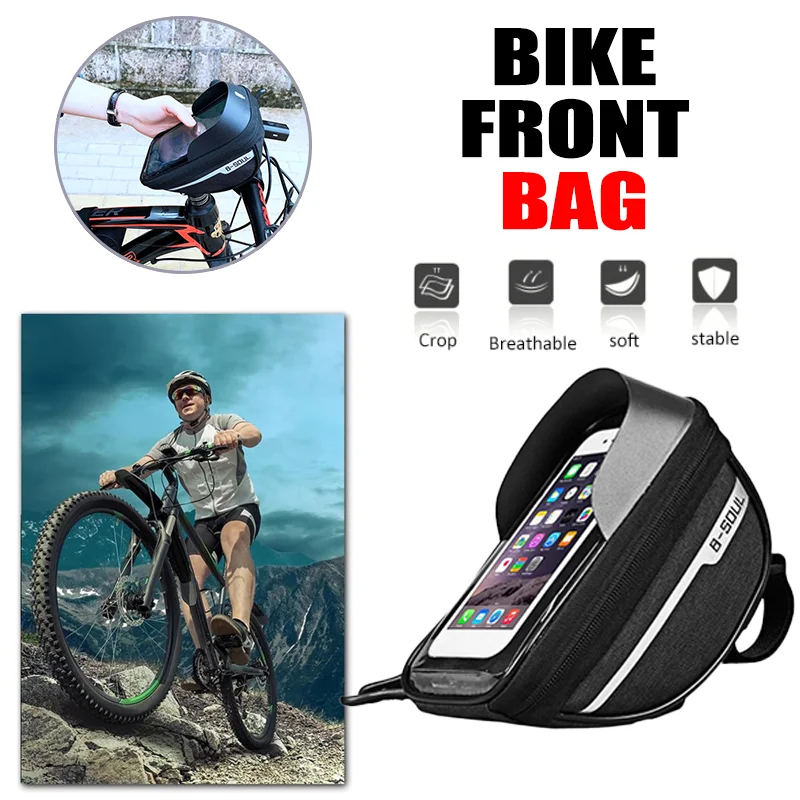 

6,4 дюймовая велосипедная Рама, сумка на переднюю трубу, внешняя модель телефона на руль, сумка для велосипеда с сенсорным экраном