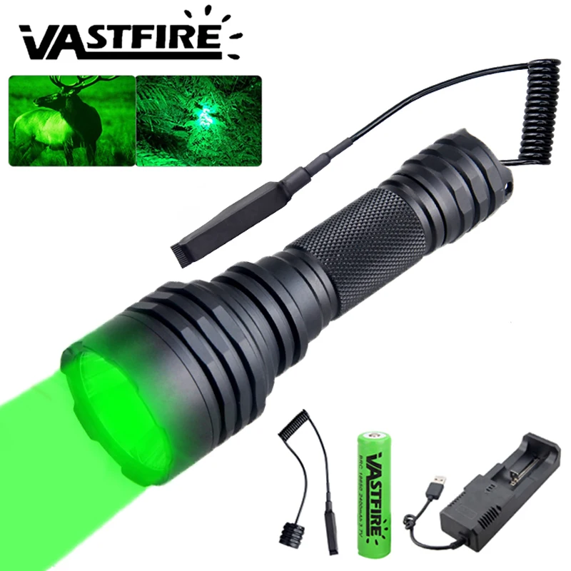 Профессиональный Тактический Фонарик Vastfire C8s — 500 Ярдов Зеленый/красный/белый