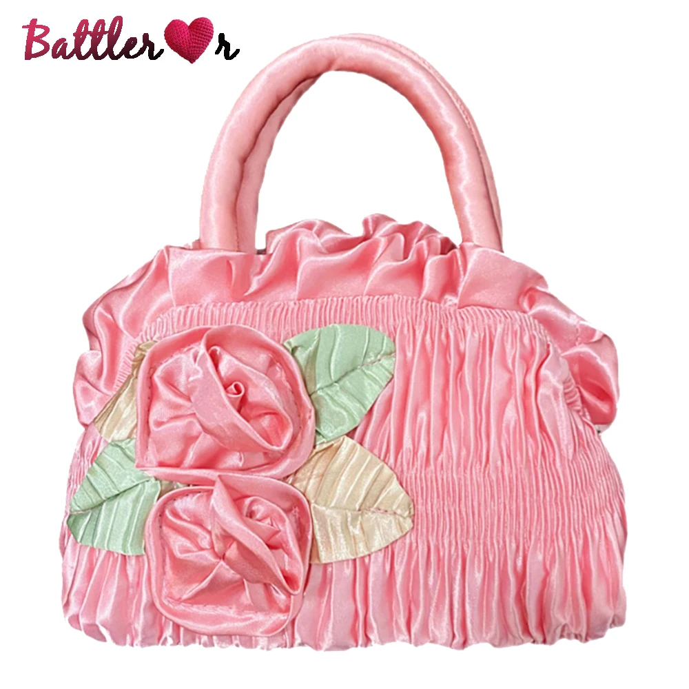 

3D Flower Soft Leather Luxury Purses and Handbags for Women Bags Designer Wedding Dinner Crossbody Shoulder Bags Mujer De Bolsas