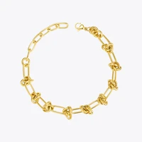 enfashion weave knot bracelet for women gold color stainless steel link chain bracelets 2020 gift fashion jewelry pulseras b2186