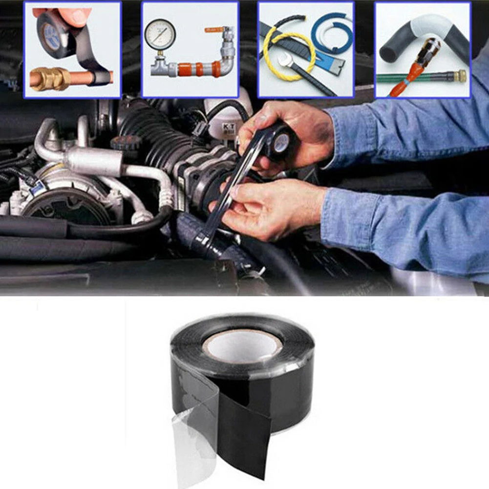 

1 X Repair Tape Black Rubberized Super Strong Waterproof Seal Adhesive Tools Exhausts Systems Temperature-resistant Silica Gel