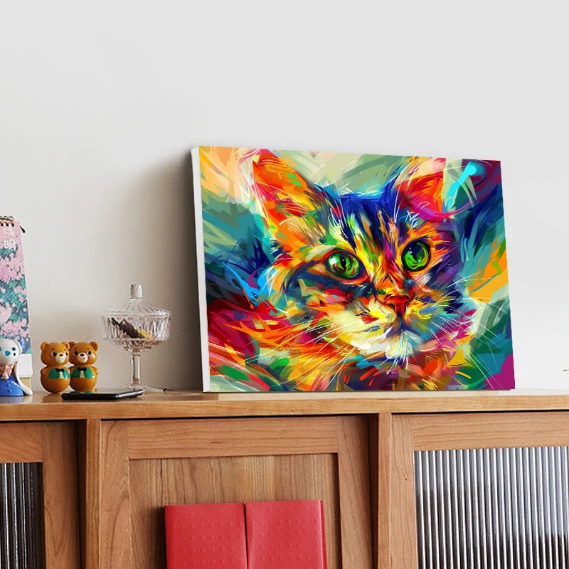 Алмазная живопись Кот граффити полная фотография украшение для дома