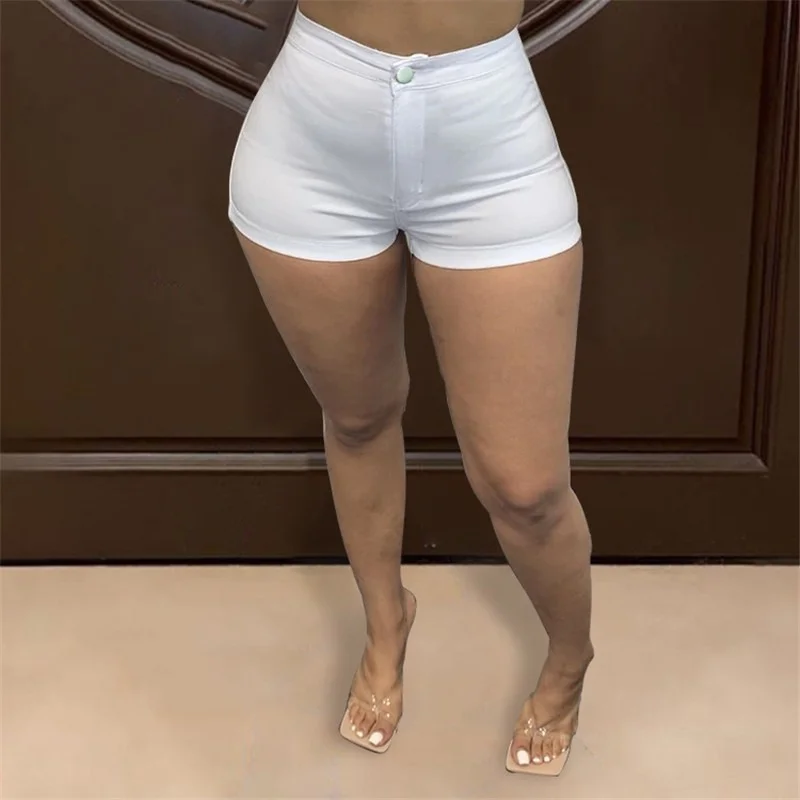 

Women Sexy Skinny High Stretch Thin Shorts 2023 Female Summer Shorts Fashion Slim Fit Hip Short Jeans S-3XL Casual Bottoms Pop