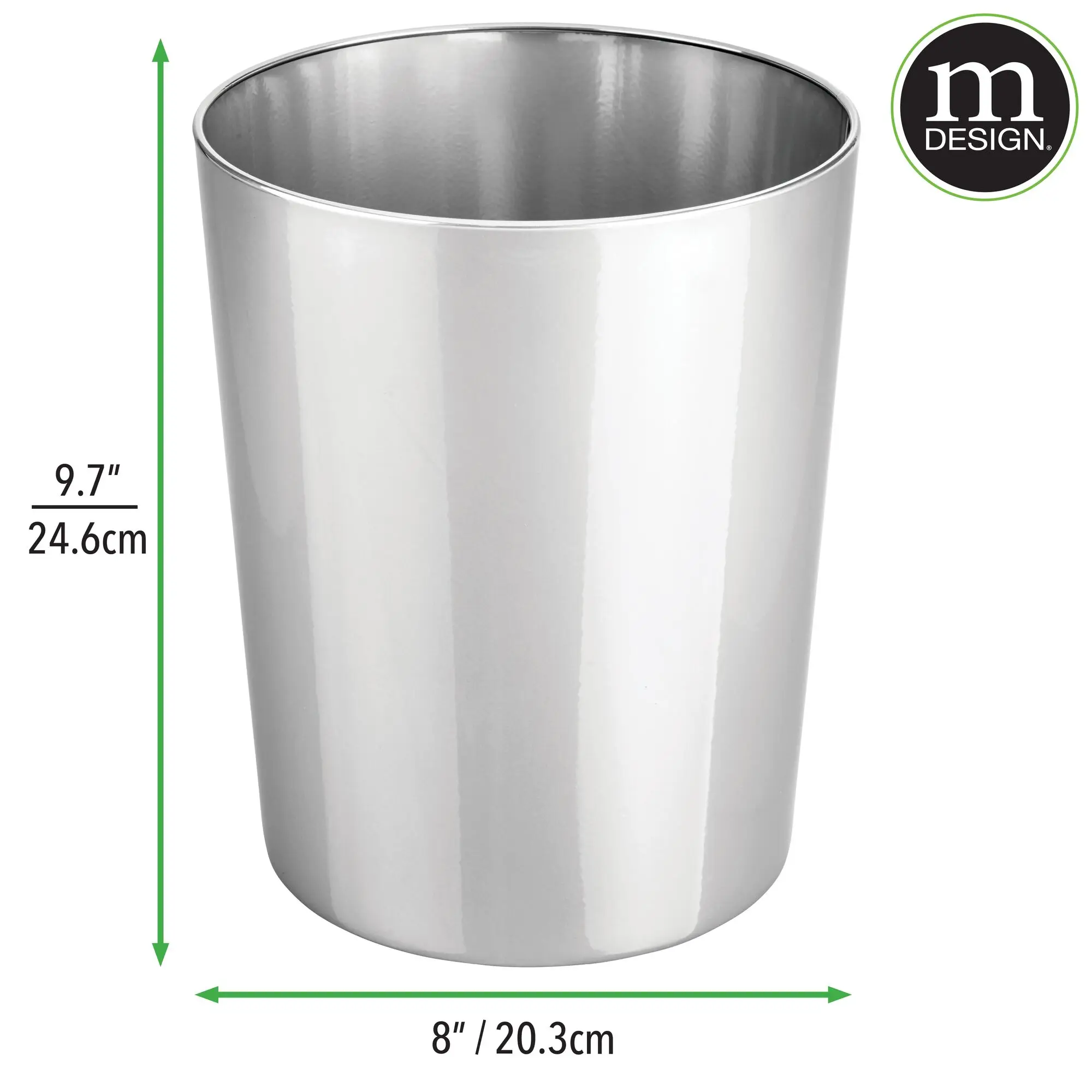 MDesign маленькая круглая металлическая корзина для отходов 1 7 галлонов/банка