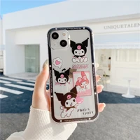 sanrio phone covers anime kuromi melody case for iphone 11 12 13 pro max x xs xr 8 7 plus transparent silicone protection cover