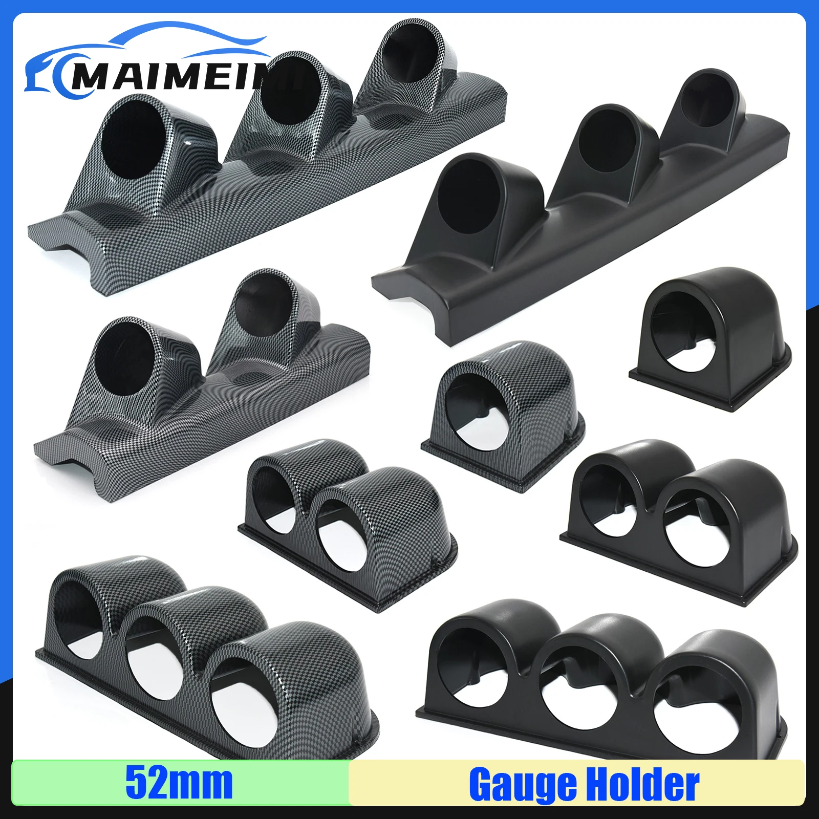 

Держатель для манометра 2 дюйма, 52 мм, универсальный черный держатель с одинарным/двойным/тройным левым рулем, магнитный держатель, крышка для чашки, 1 шт.