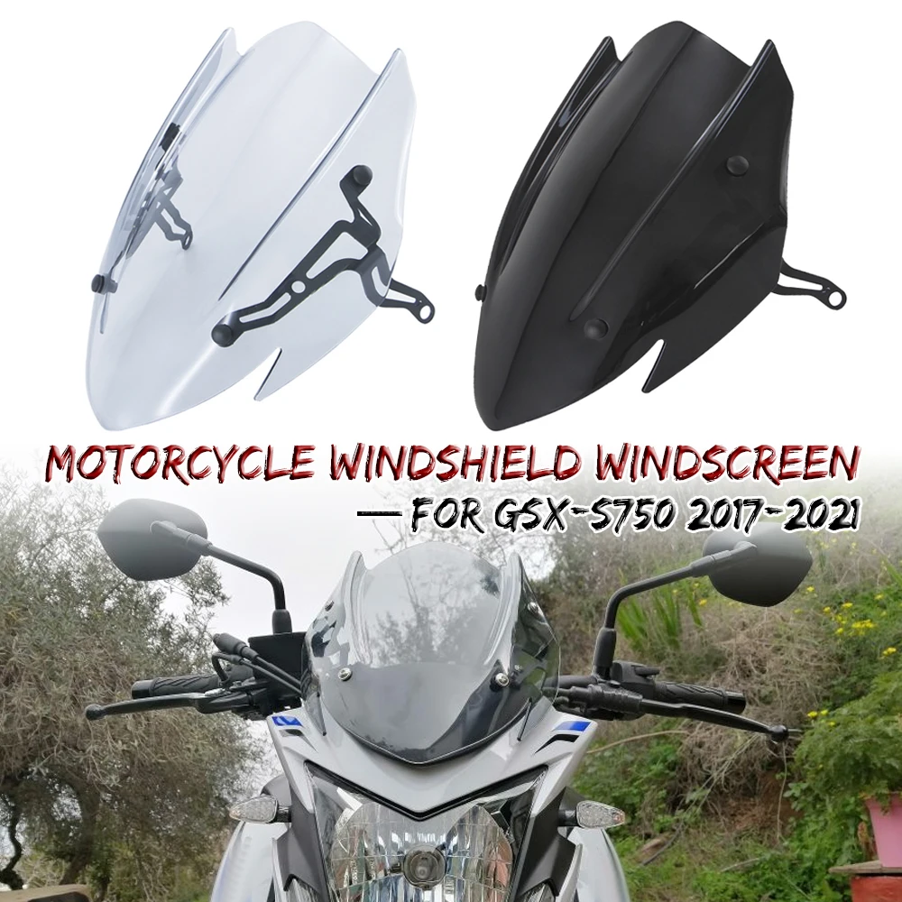 

Windshield Windscreen For Suzuki GSXS750 2021 GSX-S750 GSXS 750 2017 2018 2019 2020 Motorcycle Sport Wind Deflector With Bracket
