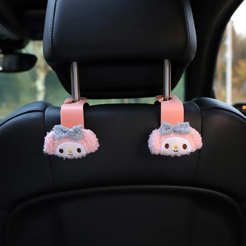 

2Pcs Plush Anime Hook Soft Stuffed Plushie Car Seat Headrest Hook Kawaii Car Accessories Auto Back Seat Organizer Gift Toy