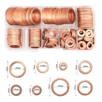 150pc copper washer oil seal gasket m20 flat washer o ring seal assortment kit with box m6 m8 m10 m12 m14 m16 m18 for sump plugs