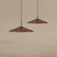 Southeast Asian Style Solid Wood Single Pendant Lamp LED Bedroom Lighting Interior Decor Personalized Dining Hanging Fixture