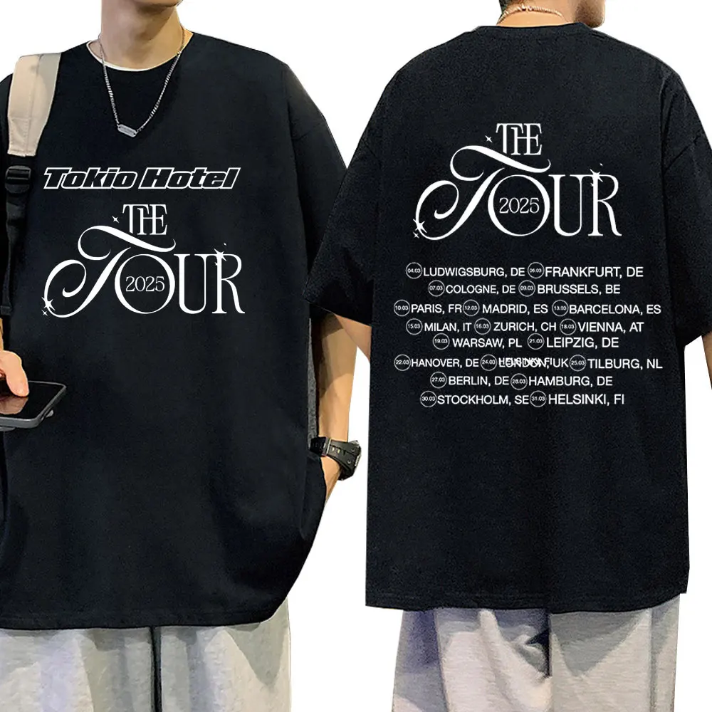 Футболки Tokio Hotel 2025 Tour Merch немецкая рок-группа хип-хоп панк-футболка для мужчин и