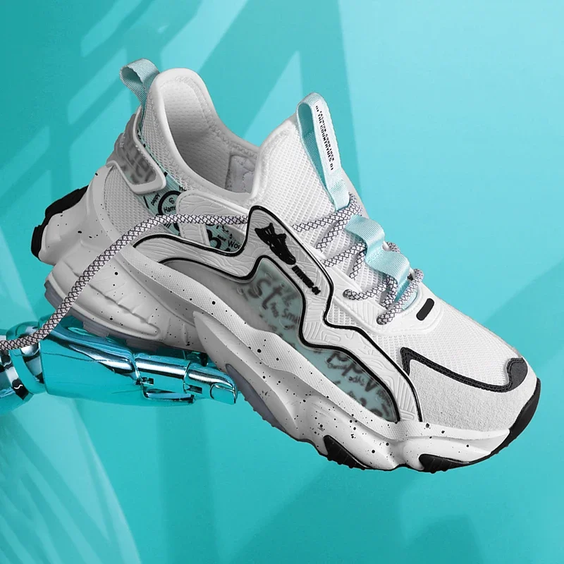 

Кроссовки мужские сетчатые, дышащие спортивные, Нескользящие, эластичные, удобные, модная повседневная обувь для тенниса, летнего сезона